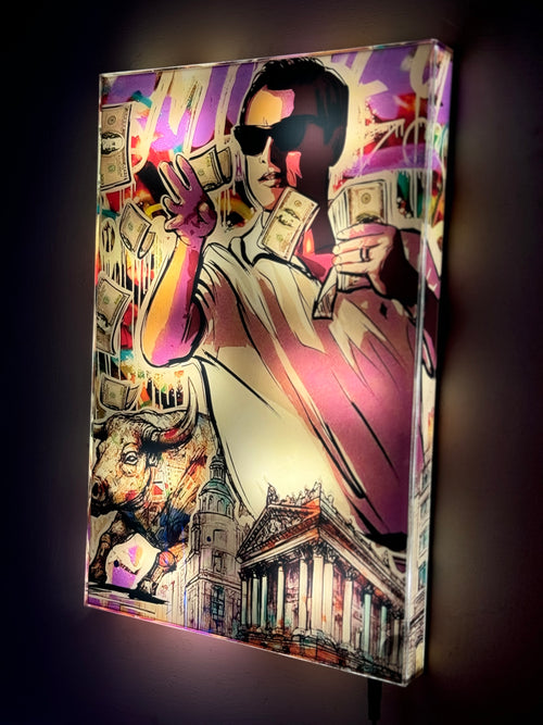 Lenardo De Caprio Money   ( Premium LED  Wall Art )